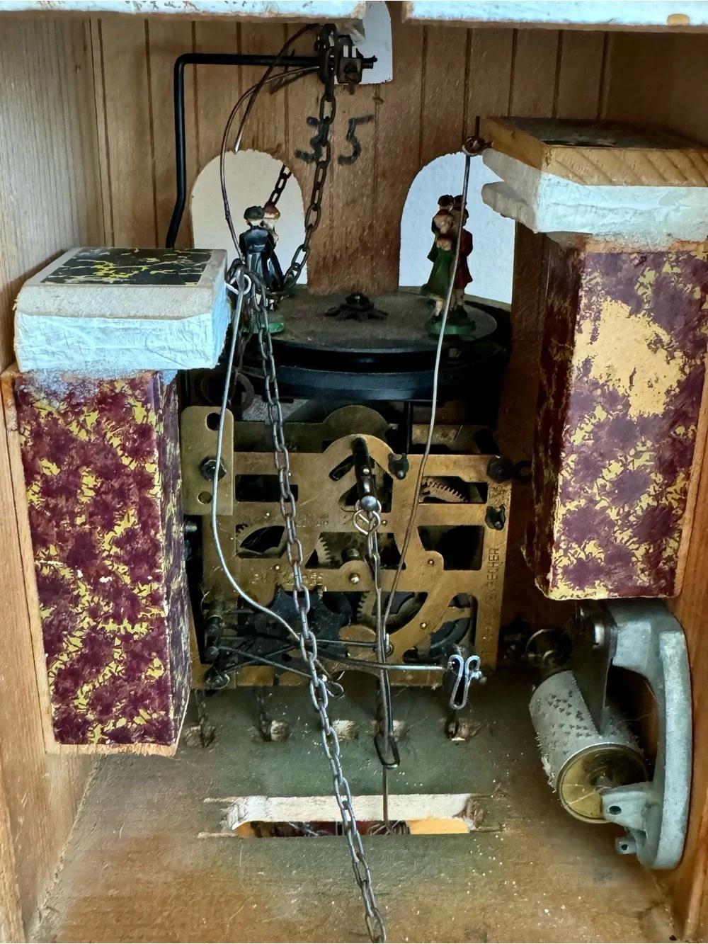Antique Vintage Black Forest Germany Cuckoo Clock E Schmeckenbecher Needs Repair